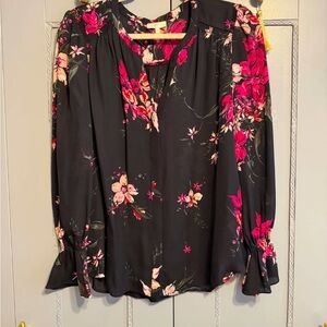 Joie Floral V-Neck Long Sleeve Women's Top